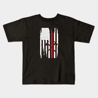 Firefighter in American Flag Kids T-Shirt